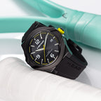 STOCKHOLM 42mm w. black silicon band