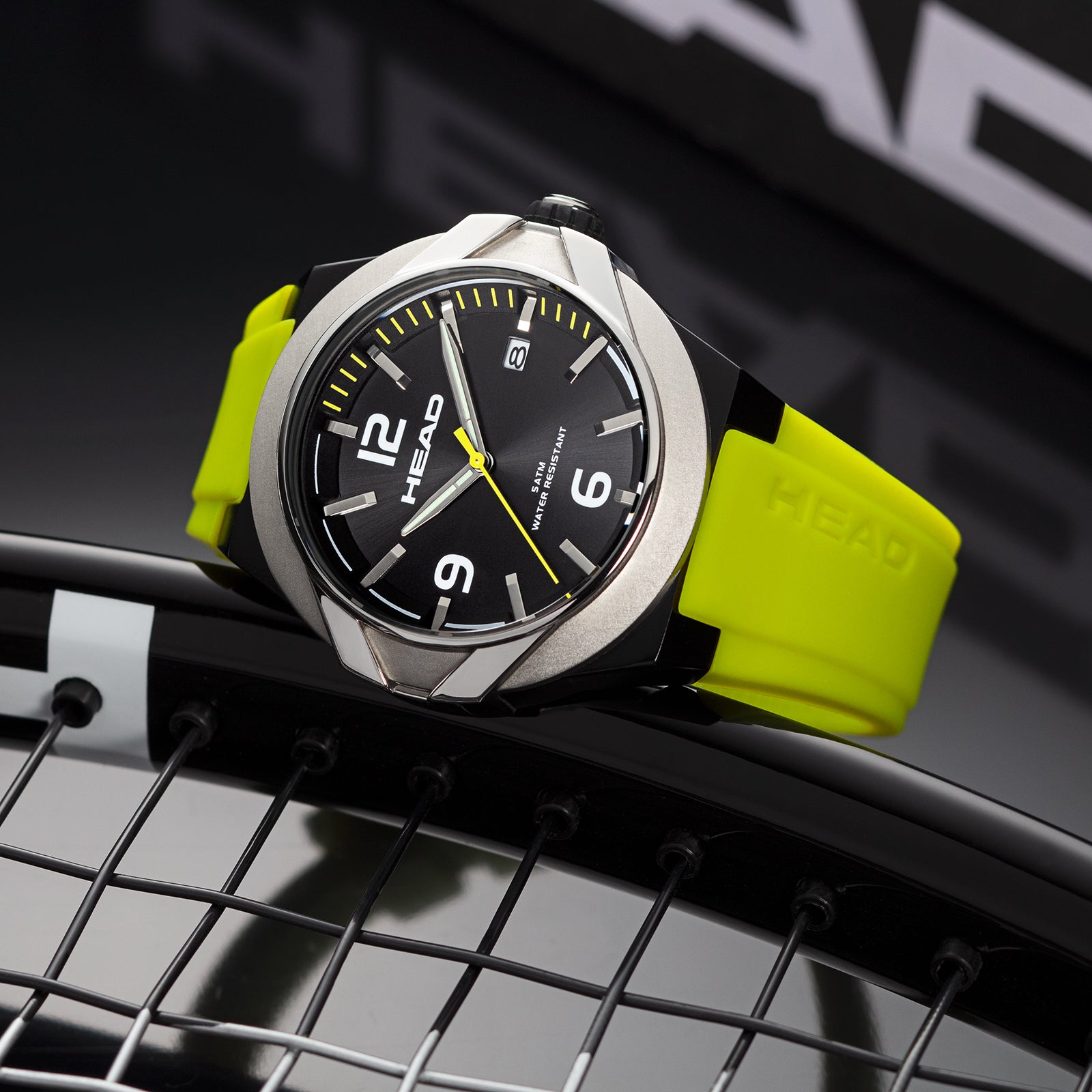 STOCKHOLM 42mm w. yellow silicon band