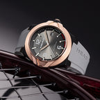 STOCKHOLM 42mm w. grey silicon band