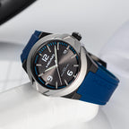 STOCKHOLM 42mm w. blue silicon band