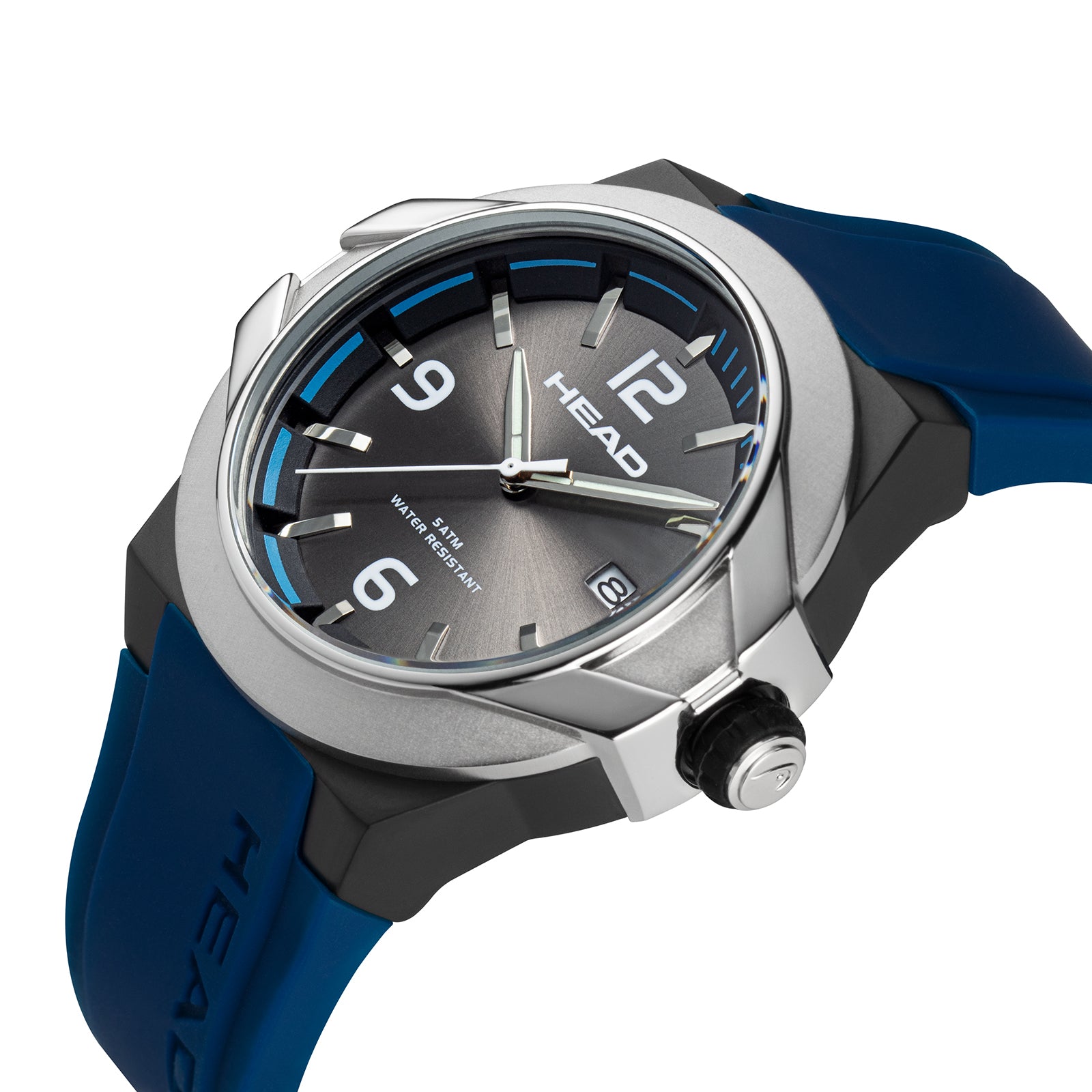 STOCKHOLM 42mm w. blue silicon band