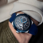 STOCKHOLM 42mm w. blue silicon band